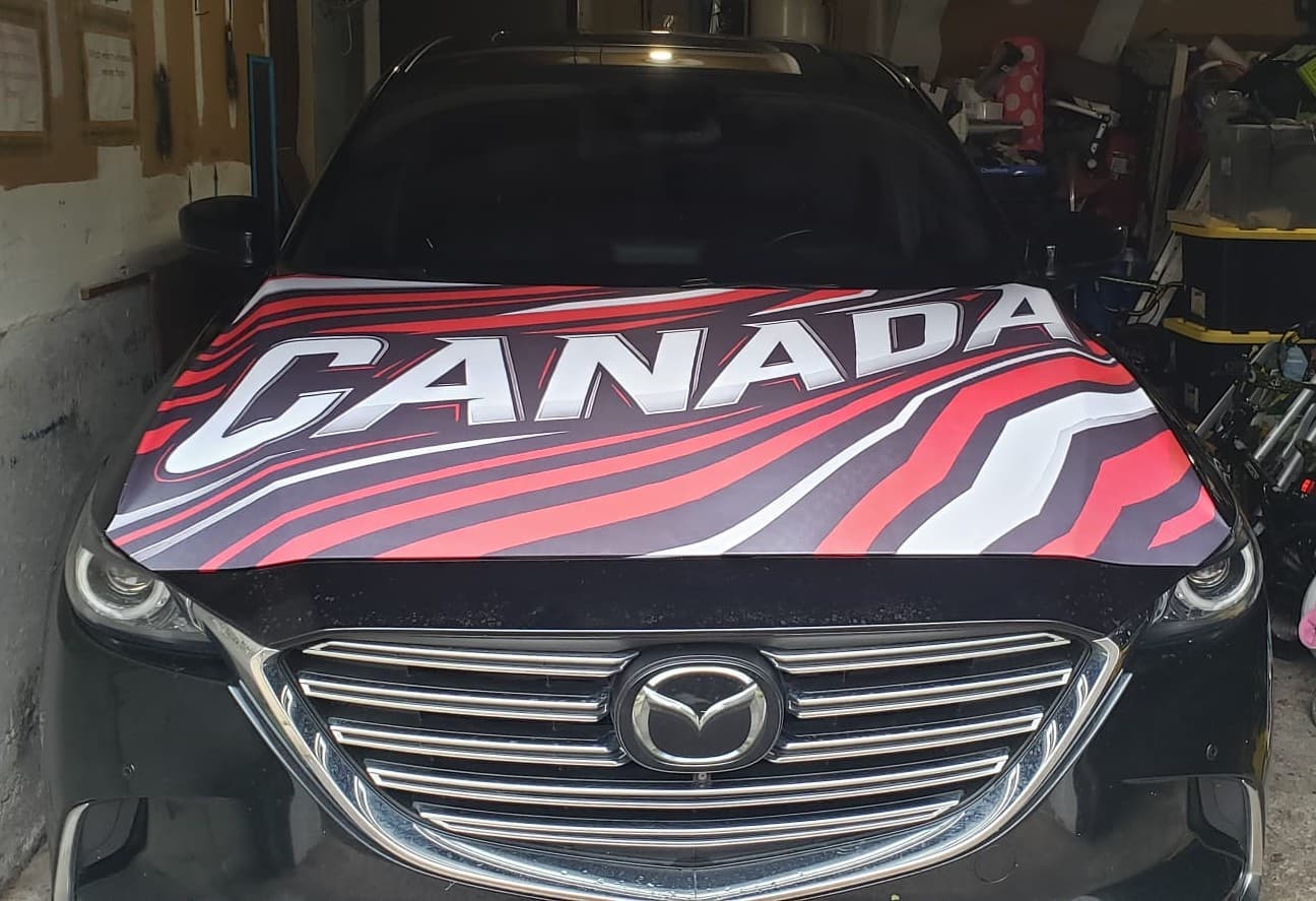 Canada hood cover on a Mazda CX-9 — @hooddshopnow